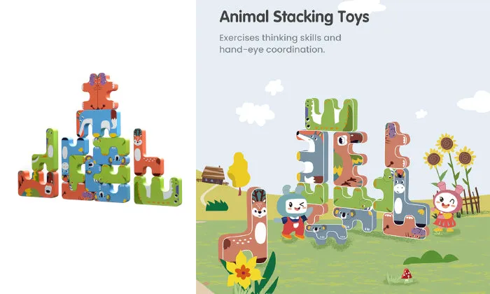 15 Piece Animals Stacking Toys