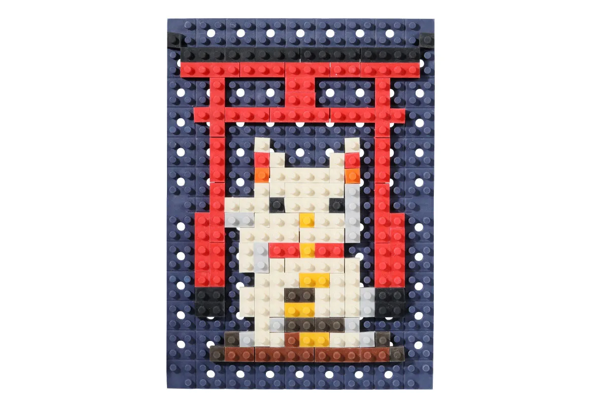 38498 Daruma Maneki Cat Iwako Dot Art Eraser-1