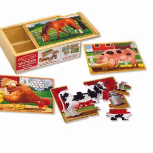 Farm Animals Jigsaw Puzzles in a Box