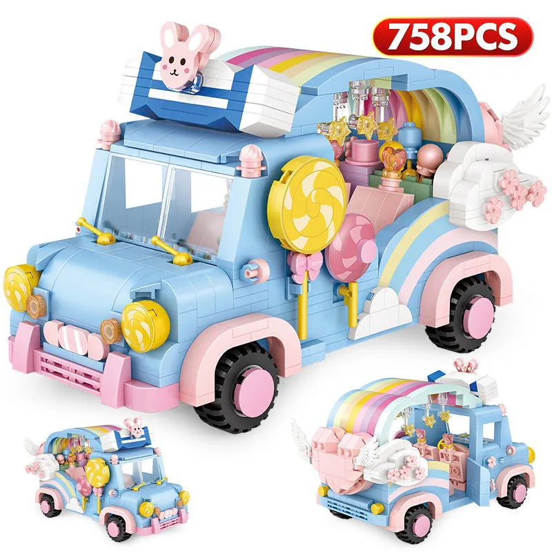 Get creative with our Rainbow Bunny Car Nano Building Set