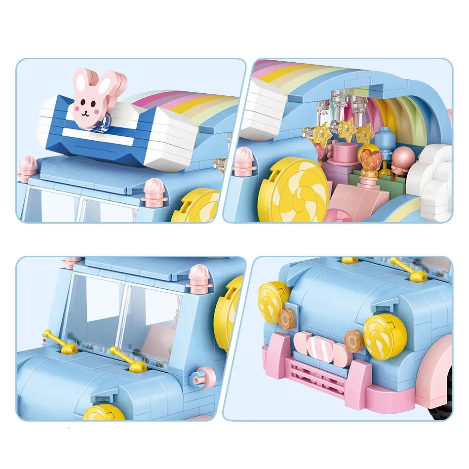 Get creative with our Rainbow Bunny Car Nano Building Set