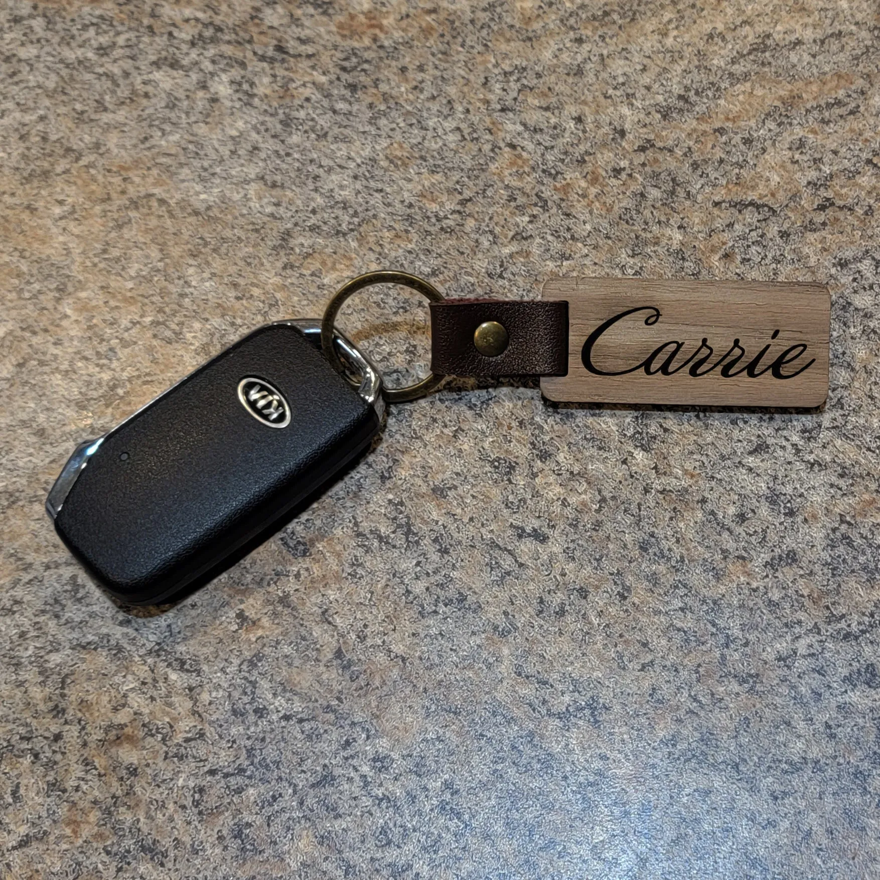 Personalized Photo and Engraved Handwriting Key chain