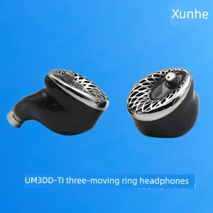 UM/Unique Melody 3DD-Ti Titanium 3 Moving Coil Fever HiFi in-Ear Earplug Headset