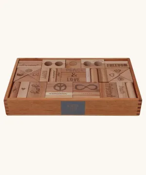 Wooden Story Peace & Love XL Blocks - 72 Tray